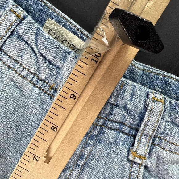 Pilcro Jean Women 27x27* Adi Mid Rise Flare Crop Light Blue Raw Hem Denim Tag 24 - Picture 15 of 16